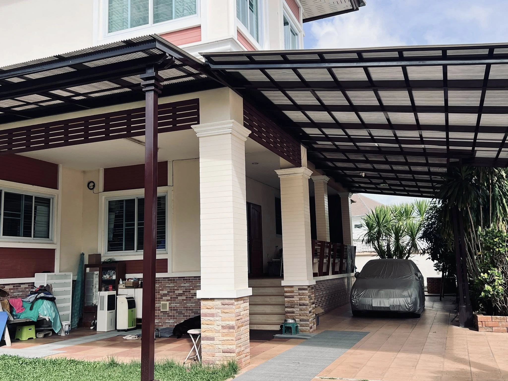 งานกันสาดโครงสร้างเหล็ก ลอนมินิโกล์