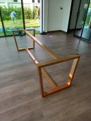 งานโต๊ะสแตนเลสอบสีทอง พาวเวอร์โค้ท